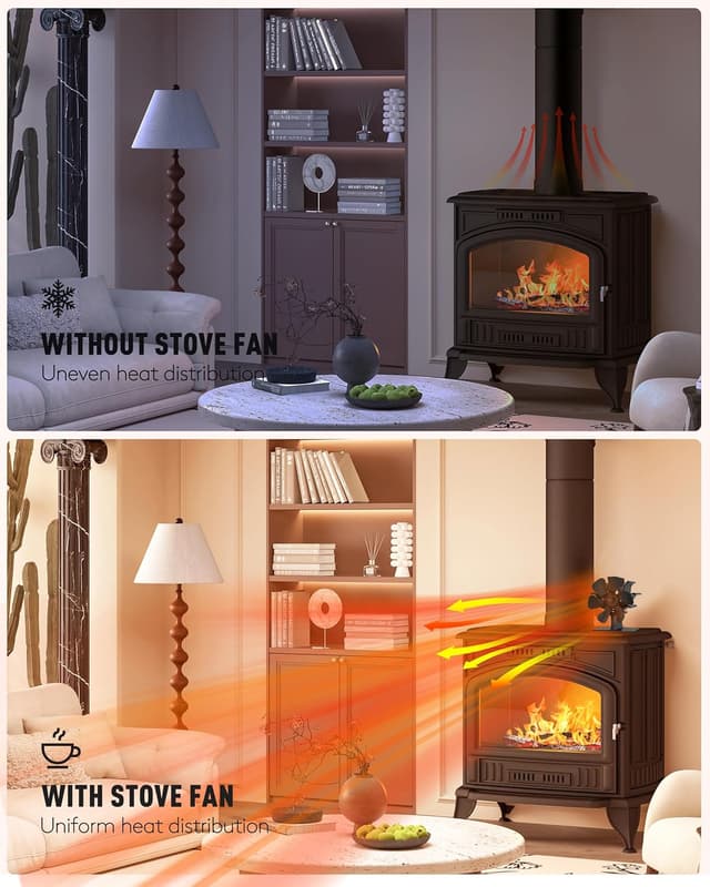 Thumbnail 4 de TITECK Log Burner Fan 6-blade stove fan