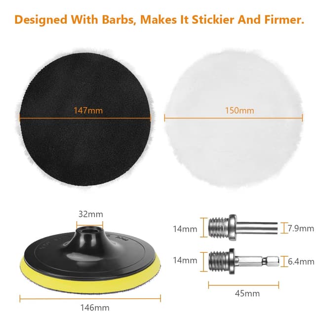 Detalle de URAQT Car Polishing Pads 150mm