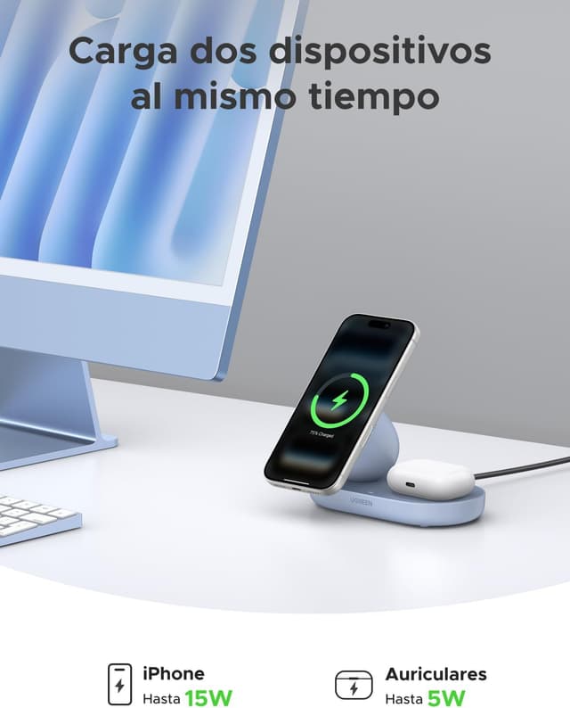 Detalle de UGREEN Zapix Cargador Inalámbrico 15W
