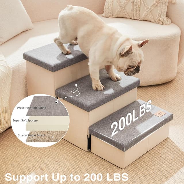 Thumbnail 4 de Love's cabin Dog Stairs 18" H for Beds