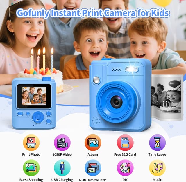 Thumbnail 1 de Gofunly Kids Camera Instant Print 32GB