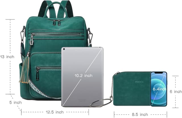 Detalle de Shrrie Backpack Purse for Women – Convertible faux leather travel backpack bag