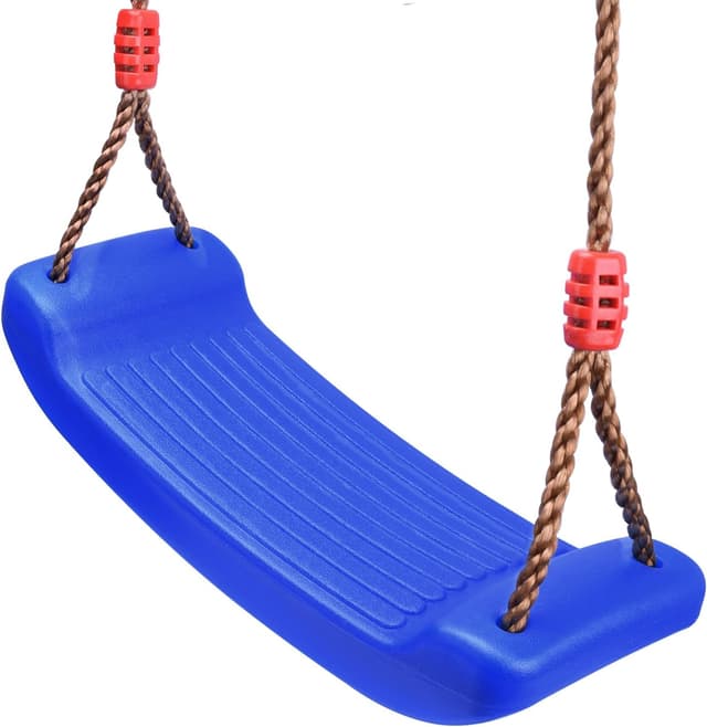 Detalle de Kinderschaukel mit verstellbarer Höhe – Schaukelbrett / Schaukelsitz aus Kunststoff (Blau)