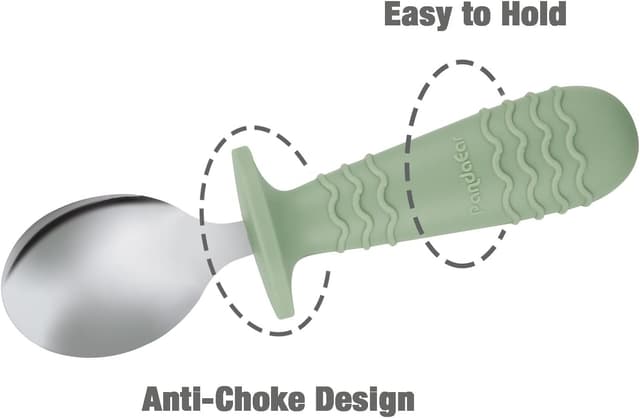 Thumbnail 5 de PandaEar 6er Kinderbesteck-Set mit Silikongriff aus Edelstahl (Blau/Grün/Braun) für ab 1 Jahr