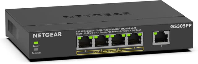 Detalle 2 de NETGEAR GS305 5-Port Gigabit-LAN-Switch (GS305) – Plug-and-Play, lüfterlos, Metallgehäuse