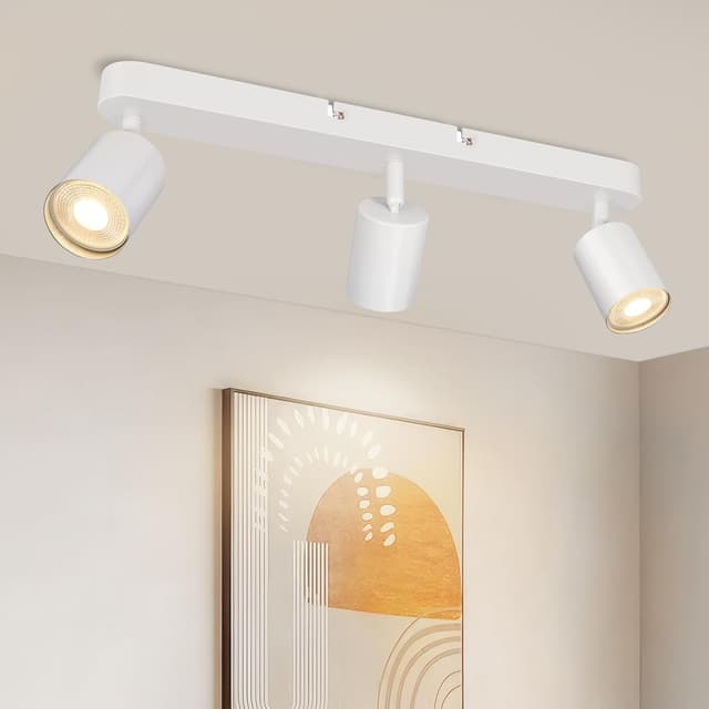 Detalle de TaFiCo faretto da soffitto a LED a 3 luci orientabile GU10 bianco moderno (senza lampadina)