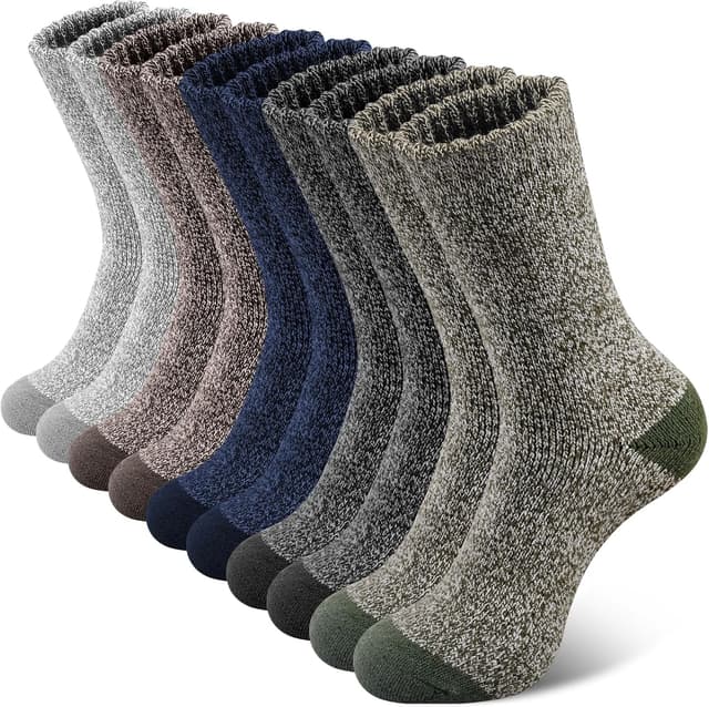 Thumbnail 6 de SIMIYA Merino Wool Crew Socks for Men (5 Pairs) – Thick Thermal Hiking Socks