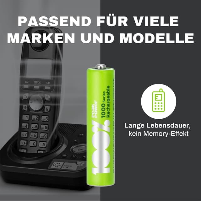 Detalle de 100%PeakPower PeakPower Akku AAA (LR3) 1,2 V – 4er-Set NiMH, vorgeladen
