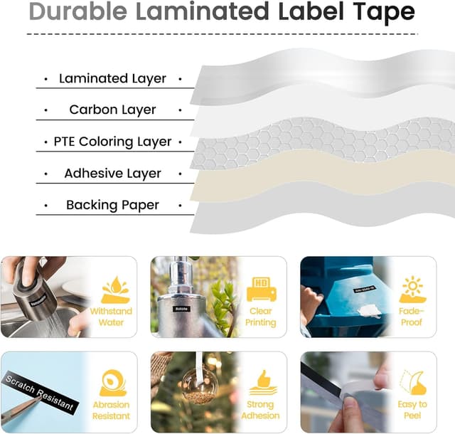 Thumbnail 5 de Markurlife TZe 335 12 mm Schriftband Weiß auf Schwarz