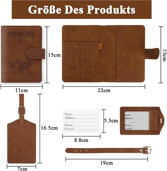 Thumbnail 5 de GADITIEK Reisepasshülle mit Kofferanhänger