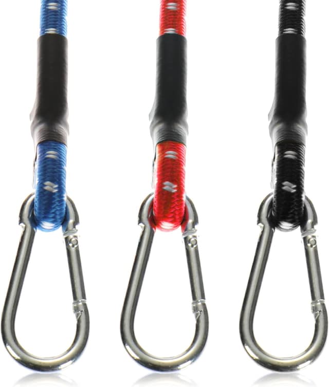 Thumbnail 6 de COM-FOUR 3 sangles élastiques avec mousquetons (lot de 3, 80 cm) pour vélos, voitures et bagages