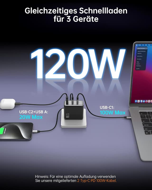 Detalle 2 de NOVOO 120W USB C Ladegerät 🔌