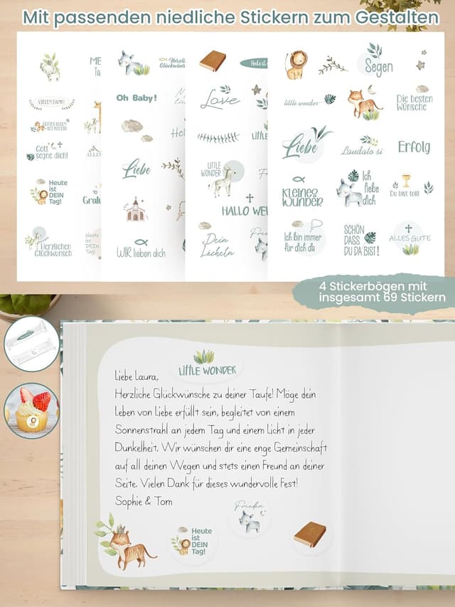 Thumbnail 5 de Legezon Meine Taufe Gästebuch Erinnerungsbuch Weiß