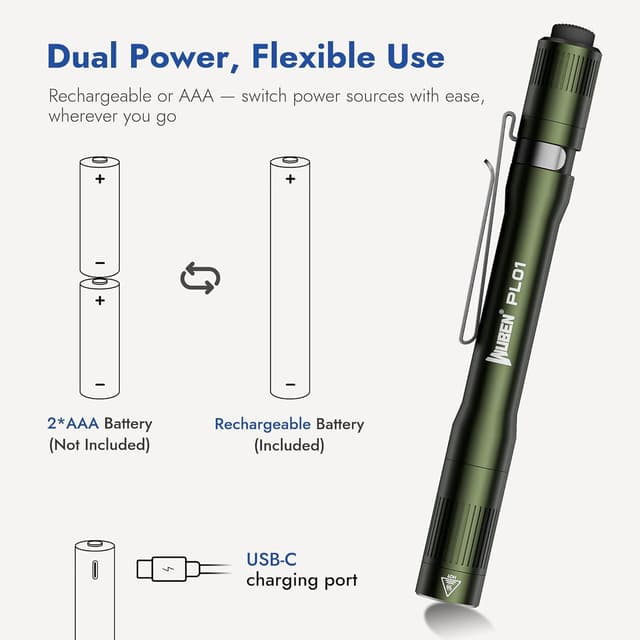 Detalle 2 de WUBEN PL01 Pen Torch review: 650-lumen rechargeable pocket EDC flashlight (IP68)