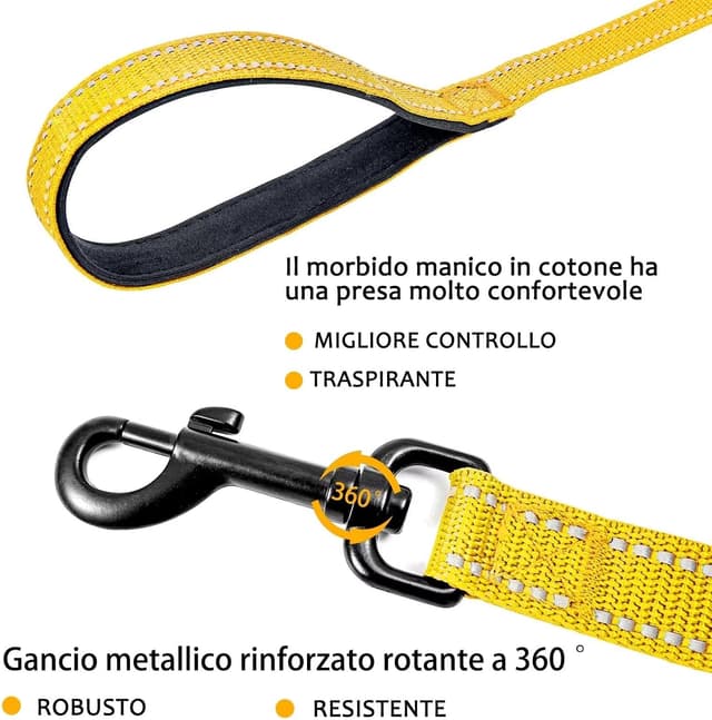 Detalle 2 de COMSLE guinzaglio per addestramento per cani con corda lunga e gancio robusto