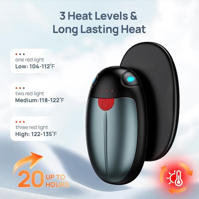 Thumbnail 2 de VTHW Hand Warmer Rechargeable 20 Hrs with 3 Heat Levels