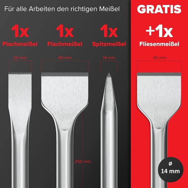 Detalle 2 de KSP-TEC® SDS Plus Meißel Set 4-tlg.