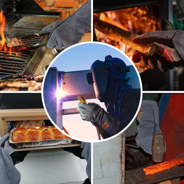 Thumbnail 4 de WZQH 40CM 500℃ Lederschmiede-Schweißhandschuhe L