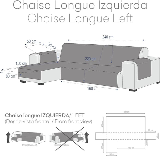 Thumbnail 3 de Eysa Genna Funda de sofá antimanchas Chaise Longue Beige
