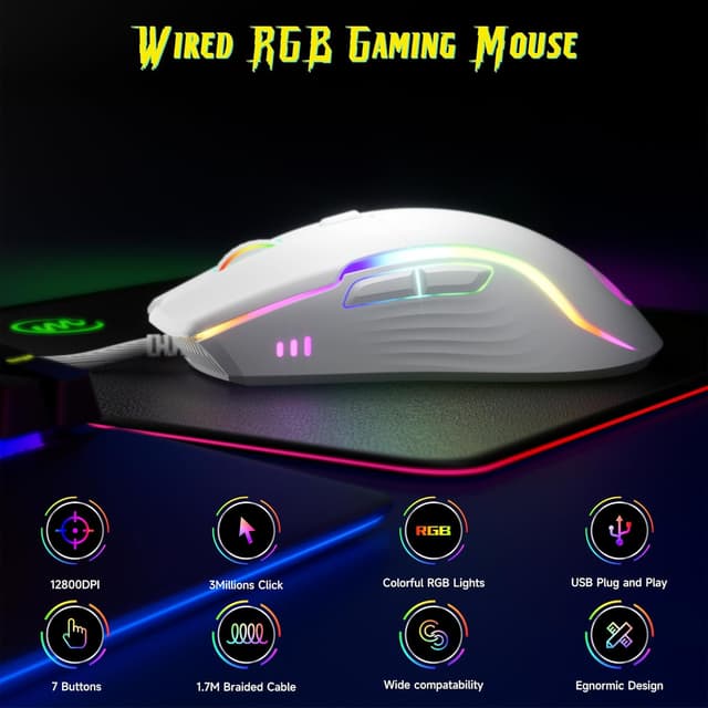 Detalle de memzuoix Gaming Mouse 12,800 DPI