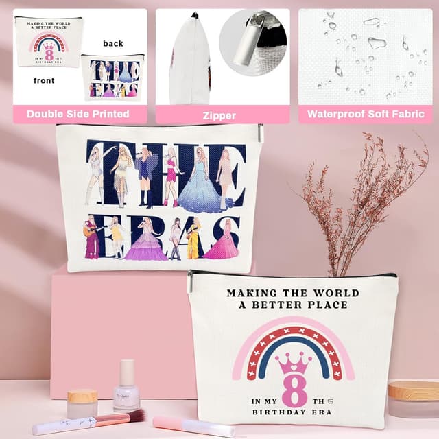 Detalle de Awfrky 8 Year Old Girl Birthday Gift Set (7 pieces) with 25oz tumbler, pearl necklace, and more