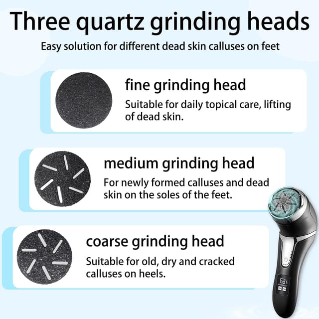 Detalle de Vusoset Electric Callus Remover for Feet with Dander Vacuum (Portable Pedicure Kit)