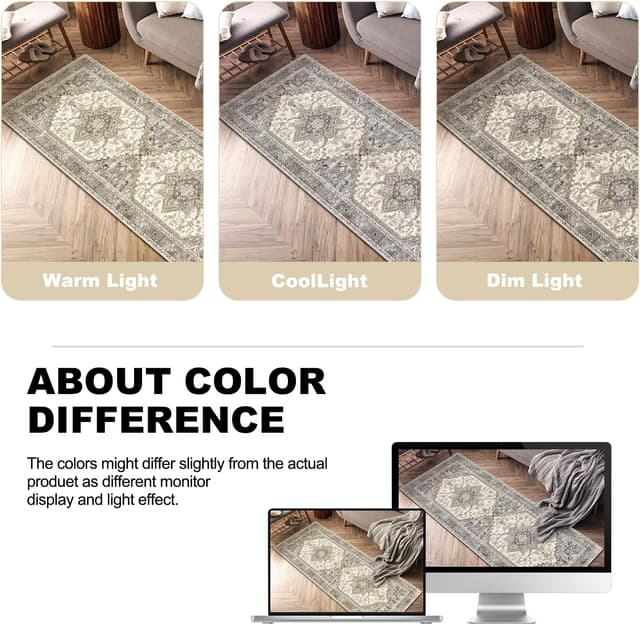Thumbnail 6 de Yamaziot Boho Washable Kitchen Rugs Set of 3 (Non-Slip, Rubber Backing, Waterproof & Stain Resistant)