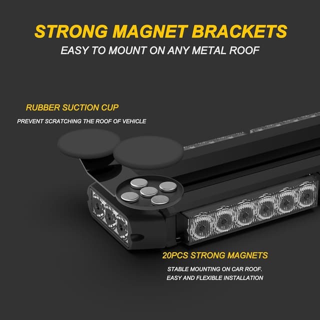 Detalle de Barre lumineuse gyrophare LED KAMOPA 96 cm (78 LED) 12/24 V avec clignotants stroboscopiques