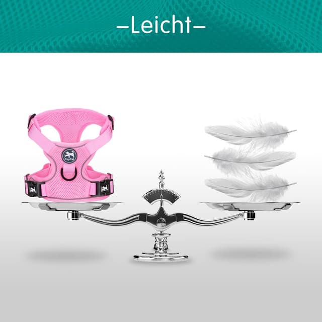 Detalle de PoyPet reflektierendes, weiches atmungsaktives Hundegeschirr aus Mesh (doppelt gepolsterte Weste) – Hell-Pink, kleine Größe