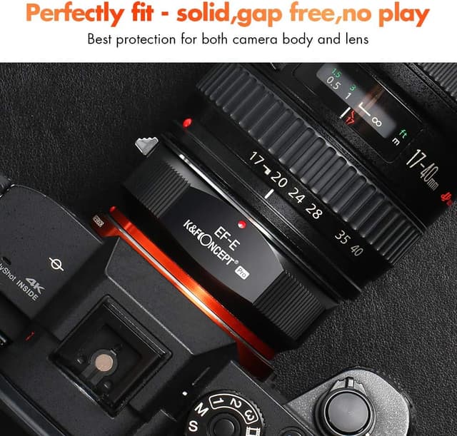 Detalle 2 de K&F CONCEPT Updated EF/EF-S to E Adapter for Canon EF/EF-S to Sony NEX E-mount (Manual focus, no autofocus)
