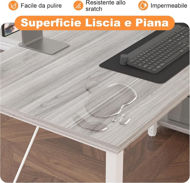 Detalle de TRIUMPHKEY Scrivania ad angolo reversibile 120x80