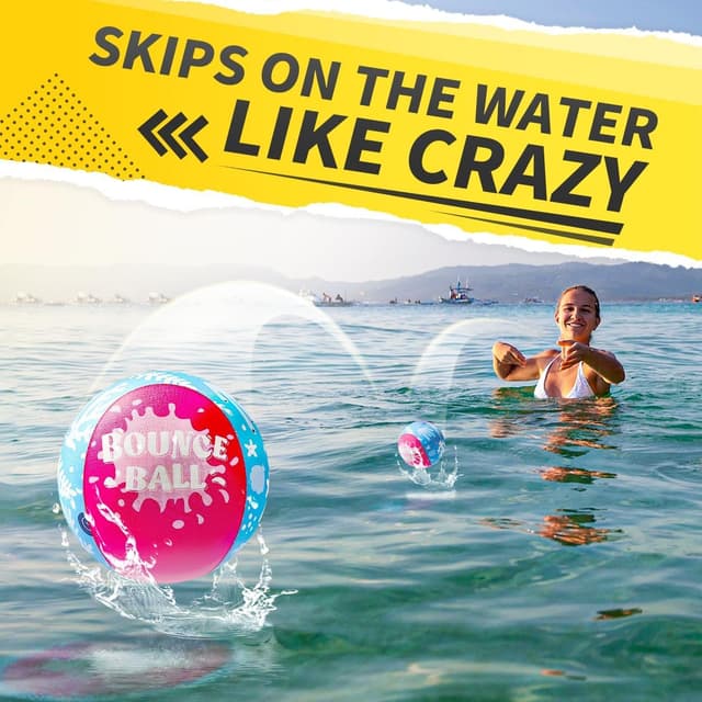 Detalle 2 de KmmiFF Wasser Sprungball im 2er-Set – Bounce Balls für Strand, See und Pool (Kinder 5–12 Jahre)