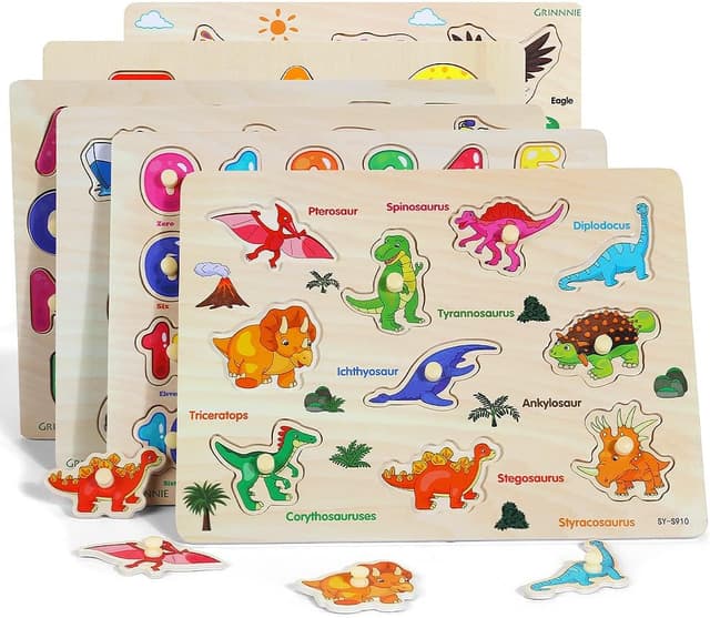 Thumbnail 3 de GRINNNIE Wooden Peg Puzzle 6 Pack 🧩