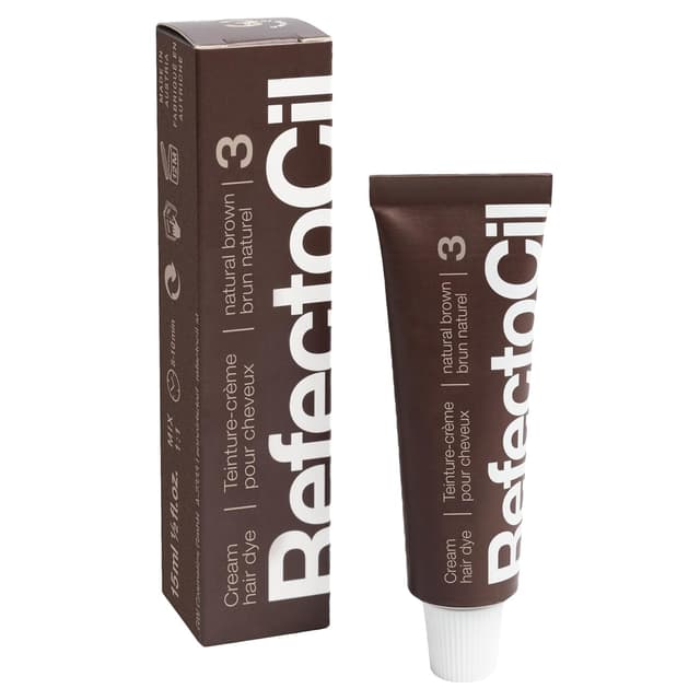 Detalle de RefectoCil Cream Hair Dye 2-Pack (No. 3 Natural Brown + No. 3.1 Light Brown) for Long-Lasting Color