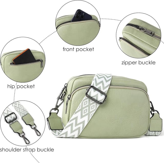 Detalle 2 de TANTOMI Crossbody Bags for Women in vegan leather – small anti-theft style for shopping, travel and work