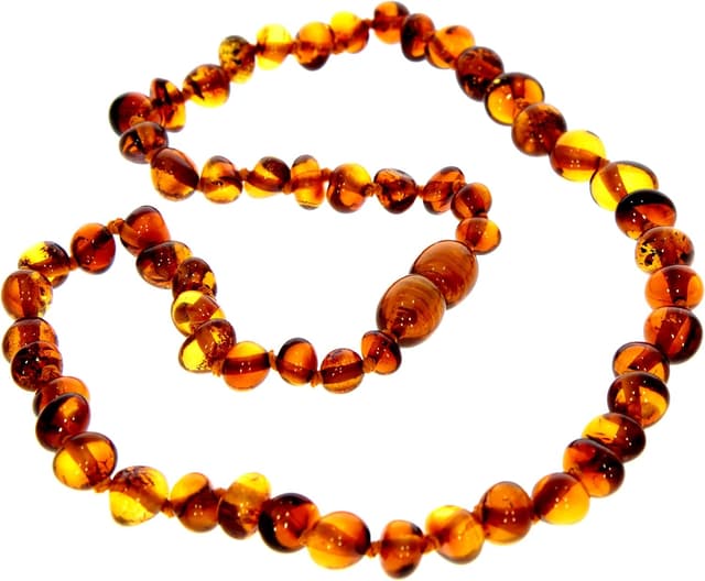 Detalle de SilverAmber Jewellery Collana in ambra baltica certificata 100% genuina (cognac, ciliegia, miele, limone o ombré) lucida e grezza
