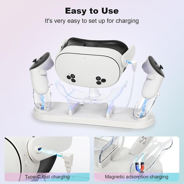 Detalle de Charging Dock for Meta Quest 3S USB-C fast charge