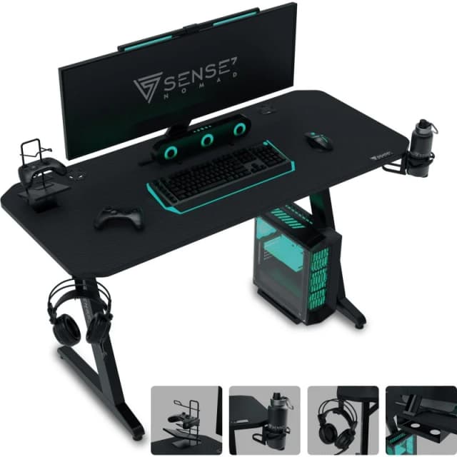 Thumbnail 3 de Sense7 Nomad Basic mesa gaming ergonómica 100x50 Negra