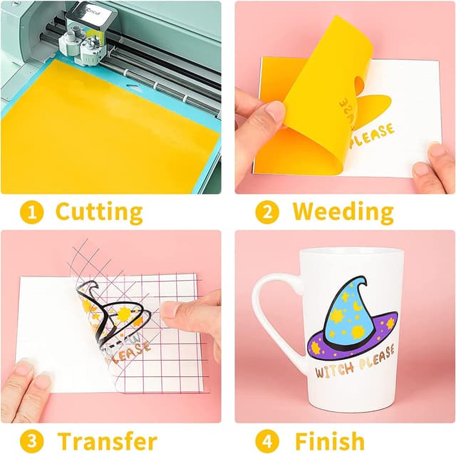 Detalle 2 de IModeur 40 Pack Permanent Vinyl Sheets (40 Assorted Colours) 30.5 x 30.5 cm self-adhesive for mugs, windows & DIY