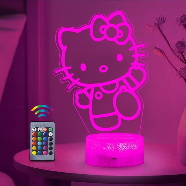 Detalle de Eygerur Lampe Kitty, veilleuse 3D LED