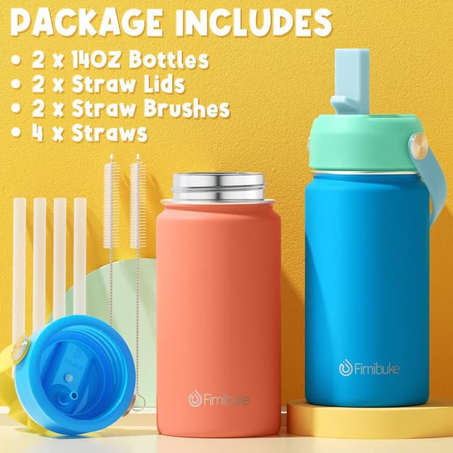 Detalle de Kids insulated water bottle 14oz, 2 pack