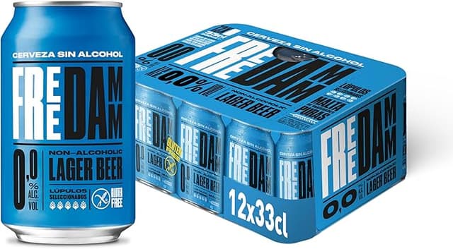 Detalle de Free Damm Cerveza Sin Alcohol 0,0% 12x33cl 🍺