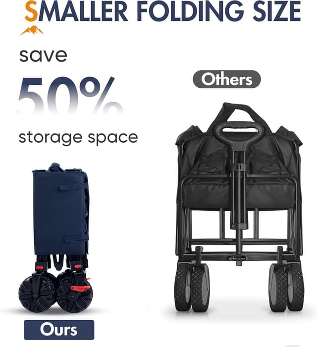 Detalle 2 de Portal Beach Trolley on Wheels for Sand (with Brakes) – Heavy-Duty Folding Beach Wagon