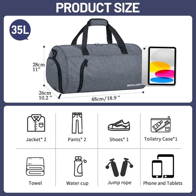 Thumbnail 5 de BECOJADDE 35L gym duffel with shoe compartment