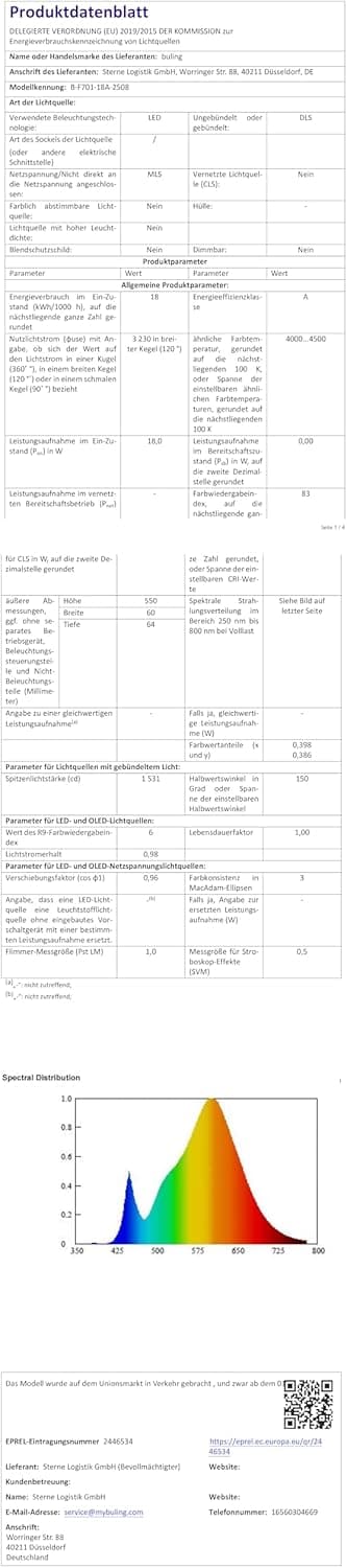 Thumbnail 6 de Buling Feuchtraumleuchte LED 60 cm 18 W