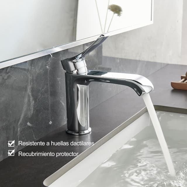 Thumbnail 1 de BELZ Grifo Lavabo Monomando Curvo, Agua Fría y Caliente 💧