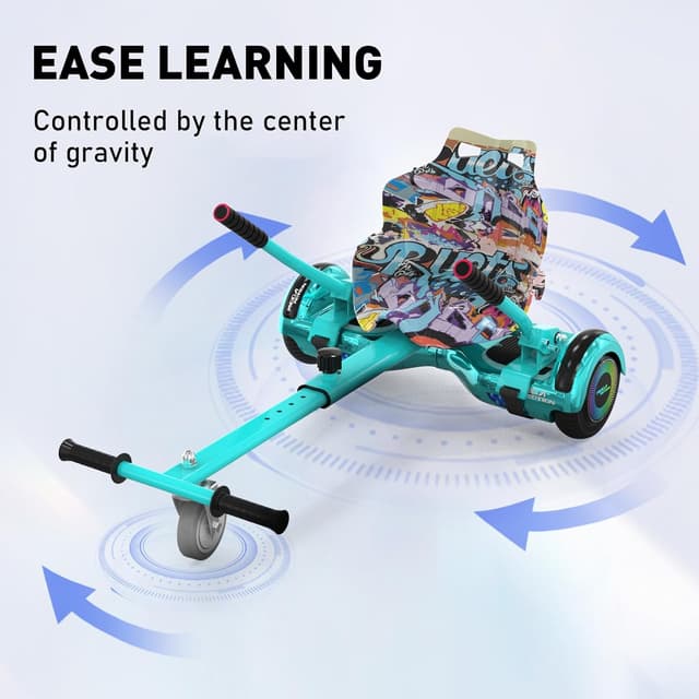 Detalle de MEGA MOTION Hoverboard 6,5 pouces avec Hoverkart Bluetooth et lumières LED pour enfants