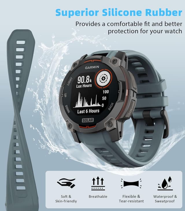 Detalle de MoKo Instinct 3 rubber sport strap 45mm