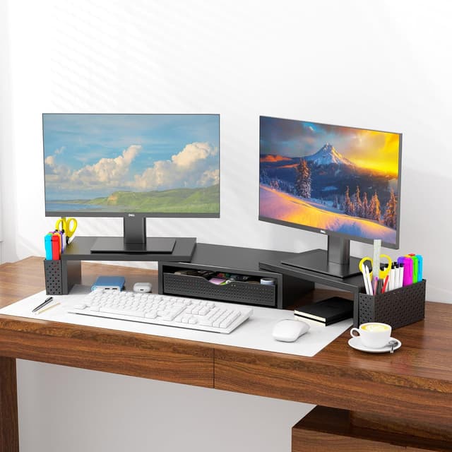 Thumbnail 5 de Spacrea Dual Monitor Stand Riser with Drawer 🖥