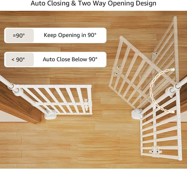 Detalle de unipaws 190 cm Extra Tall Pet Gate (Adjustable, Pressure Mounted) with Double Lock